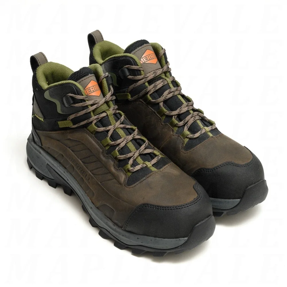 Merrell Moab Speed 2 LX Mid CF Men's Sz 10 Waterproof Work Boots Wide Dark Taupe